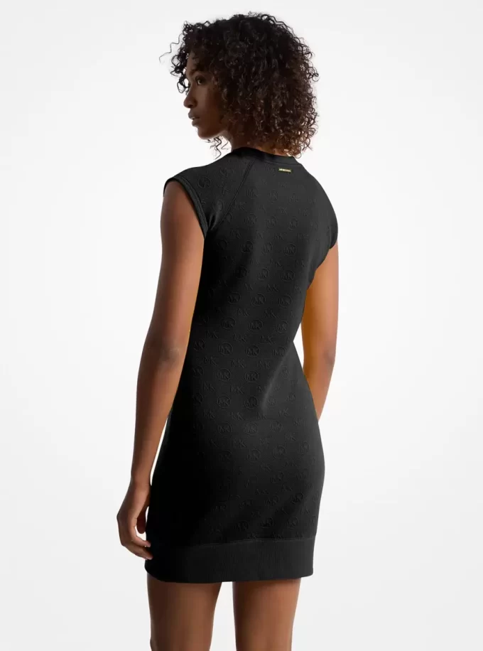 Rochie pulover jacquard cu mâneci raglan și logo Rochie pulover jacquard cu mâneci raglan și logo