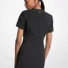 Rochie scurtă din crep elastic cu ținte