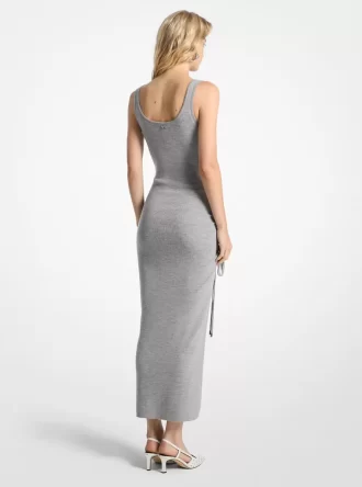 Rochie tip maiou cu imprimeu elastic din amestec de lână