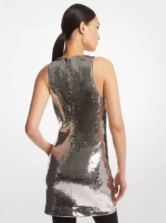 Rochie tip maiou din jerseu cu paiete