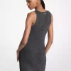 Rochie tricotată cu nervuri metalice