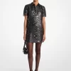 Rochie tricou din amestec de mătase moiré metalic Rochie tricou din amestec de mătase moiré metalic