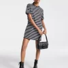 Rochie tricou din bumbac cu dungi Rochie tricou din bumbac cu dungi