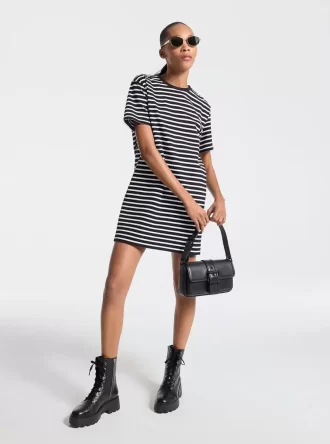 Rochie tricou din bumbac cu dungi