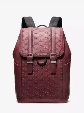 Rucsac Colby Medium din piele lustruită cu logo în relief