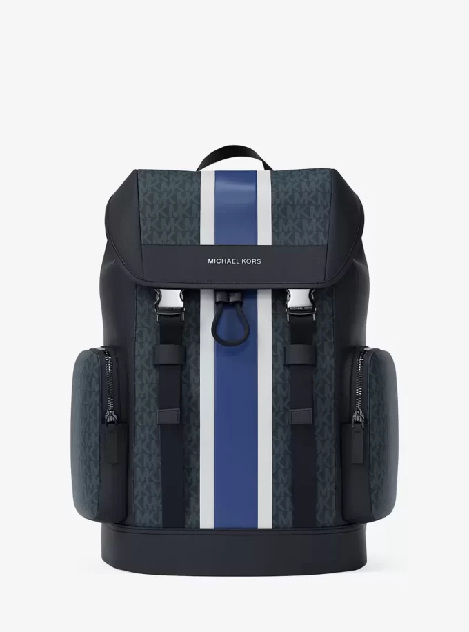 Rucsac Cooper de oraș cu dungi medii, cu logo semnătură Rucsac Cooper de oraș cu dungi medii, cu logo semnătură