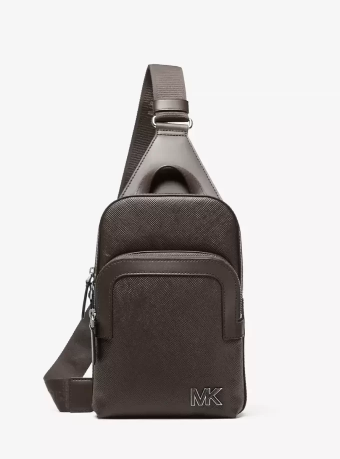 Rucsac Edison rezistent la zgârieturi din piele cu aspect încrucișat