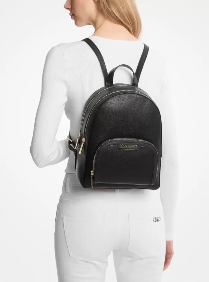 Rucsac Jaycee mediu din piele cu aspect de pietricele Rucsac Jaycee mediu din piele cu aspect de pietricele