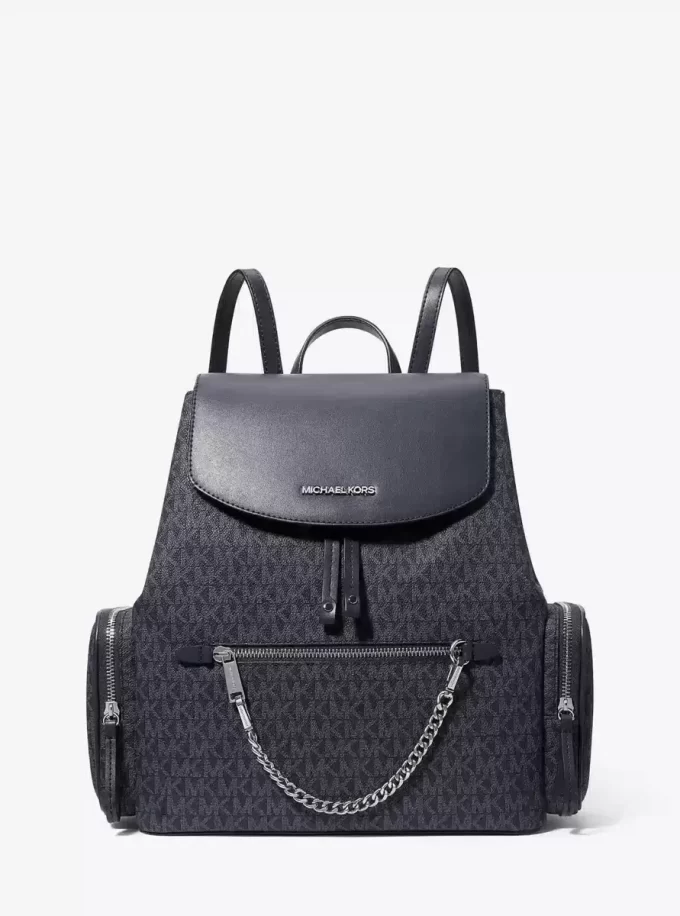 Rucsac Jet Set mare cu logo-ul semnăturii Rucsac Jet Set mare cu logo-ul semnăturii