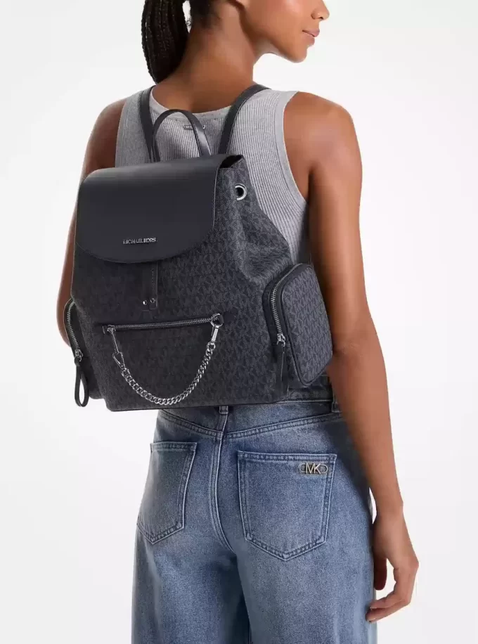 Rucsac Jet Set mare cu logo-ul semnăturii Rucsac Jet Set mare cu logo-ul semnăturii