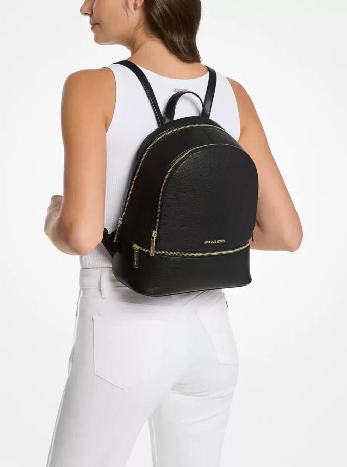 Rucsac Rhea mediu din piele granulată Rucsac Rhea mediu din piele granulată