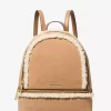 Rucsac Rhea mediu din piele întoarsă și shearling artificial