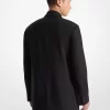 Sacou cu două nasturi din flanel elastic de lână Sacou cu două nasturi din flanel elastic de lână