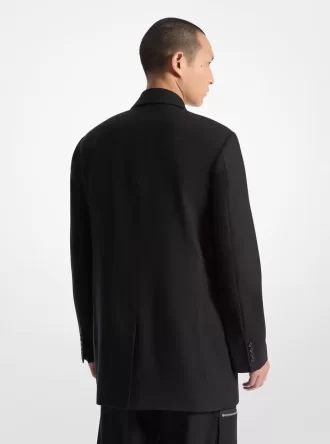 Sacou cu două nasturi din flanel elastic de lână