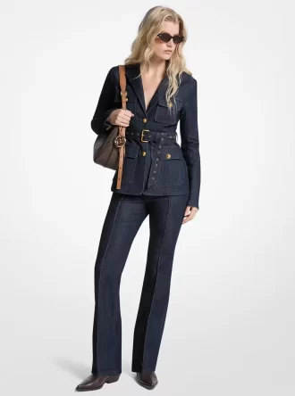 Sacou din denim cu curea