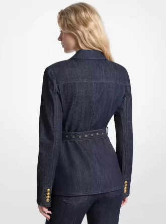 Sacou din denim cu curea