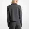 Sacou scurt din lână tropicală elastică, zdrențuit Sacou scurt din lână tropicală elastică, zdrențuit