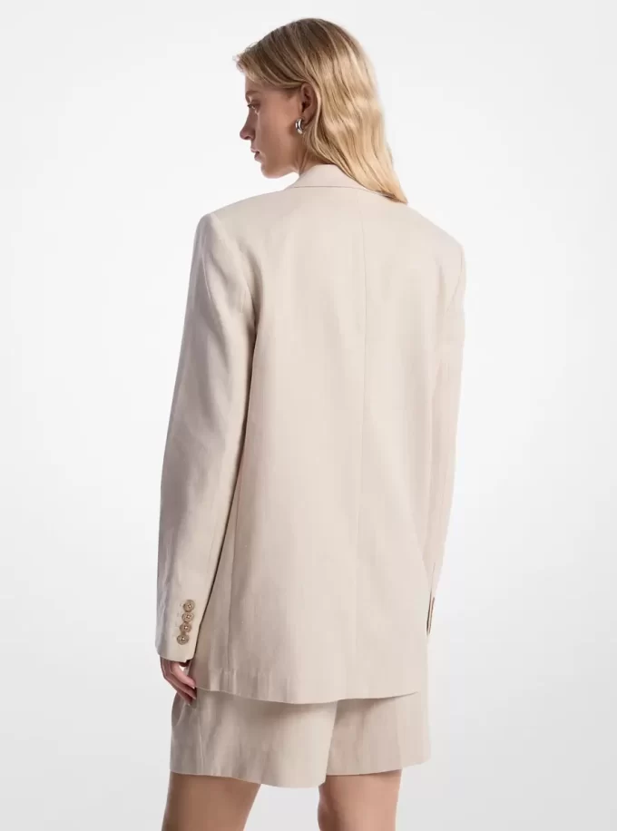 Sacou twill de in și bumbac Sacou twill de in și bumbac