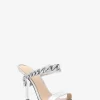 Sandale Bianca din piele metalică cu ornament Sandale Bianca din piele metalică cu ornament