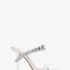 Sandale Bianca din piele metalică cu ornament Sandale Bianca din piele metalică cu ornament