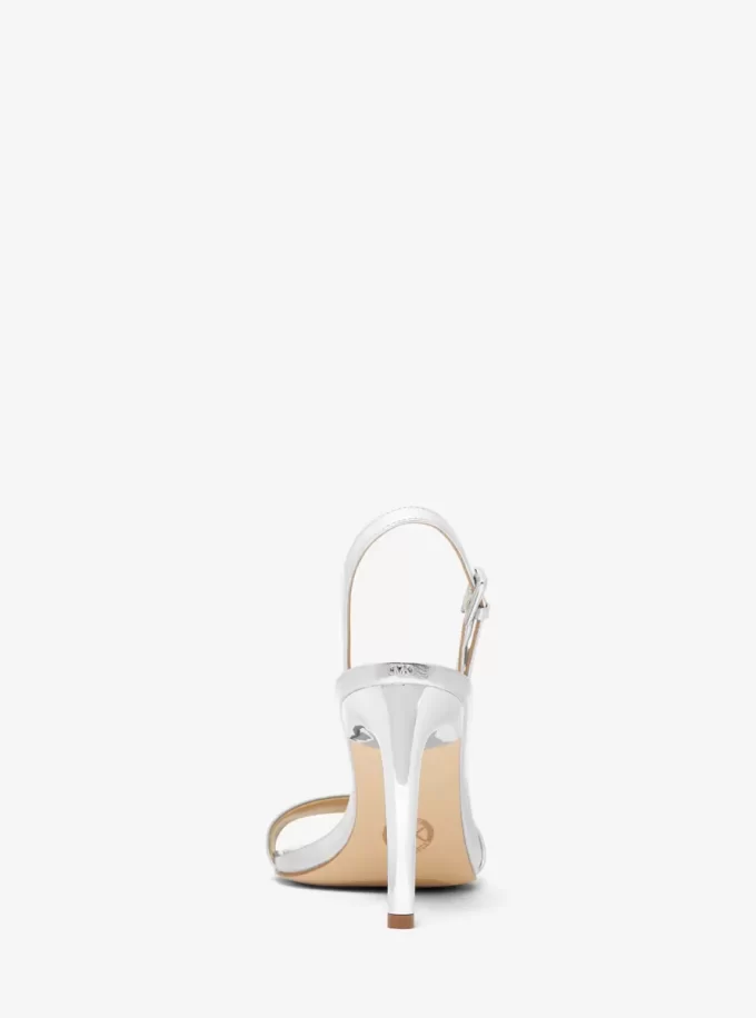 Sandale Kasia din piele metalizată crăpată Sandale Kasia din piele metalizată crăpată