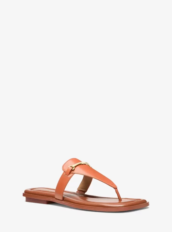 Sandale Lena din piele cu bareta în T Sandale Lena din piele cu bareta în T