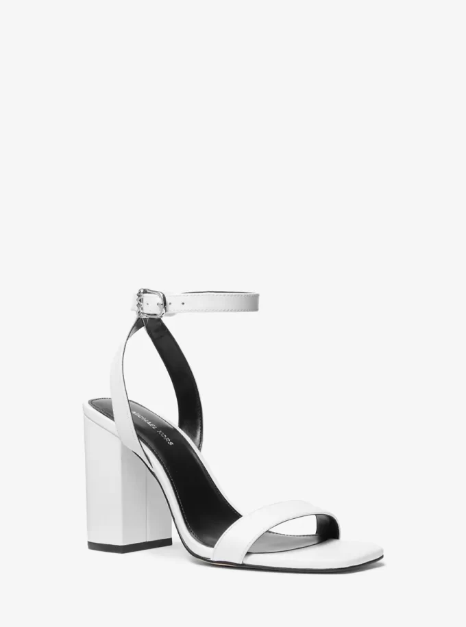 Sandale Merriam din piele cu toc bloc Sandale Merriam din piele cu toc bloc