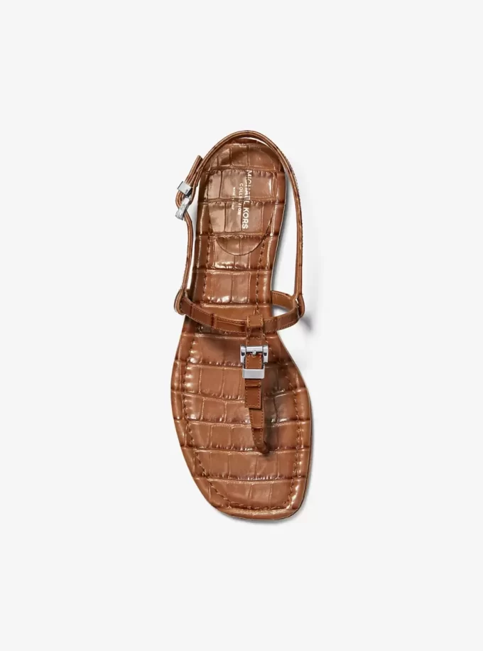 Sandale Sofia din piele cu aspect de crocodil în relief Sandale Sofia din piele cu aspect de crocodil în relief