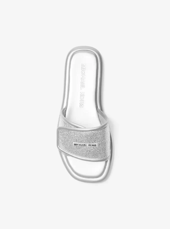 Sandale Suki cu toc metalic și ornament Sandale Suki cu toc metalic și ornament