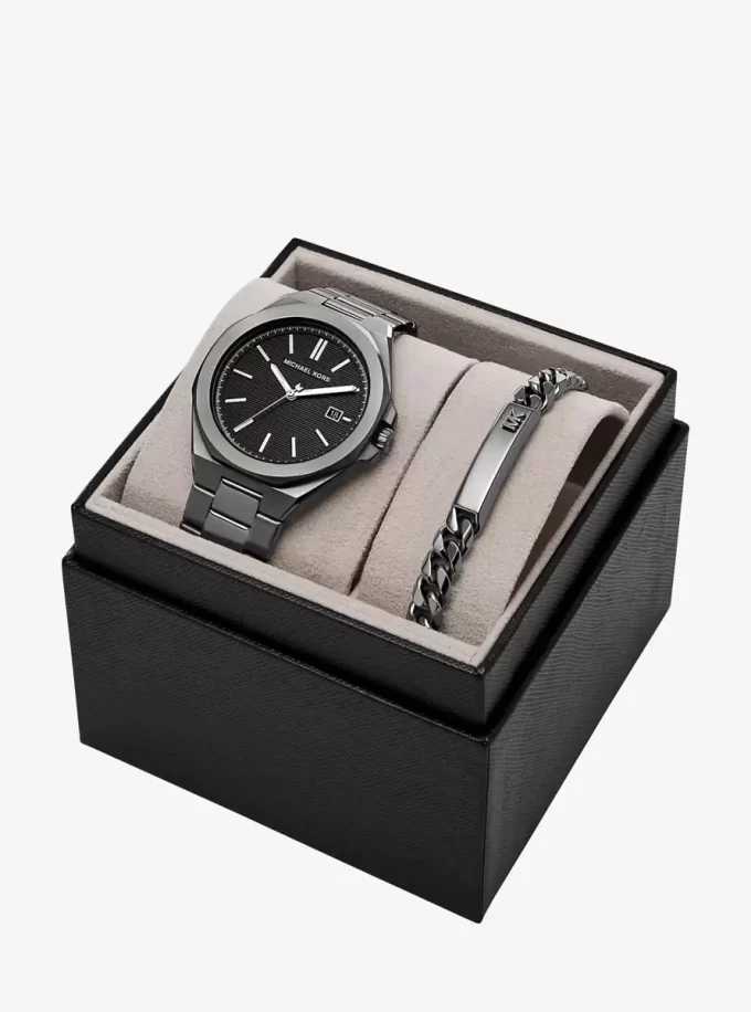 Set cadou ceas și bijuterii Callum supradimensionate în nuanță bronzată Set cadou ceas și bijuterii Callum supradimensionate în nuanță bronzată