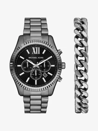 Set cadou ceas și brățară Lexington supradimensionate, culoare bronz închis