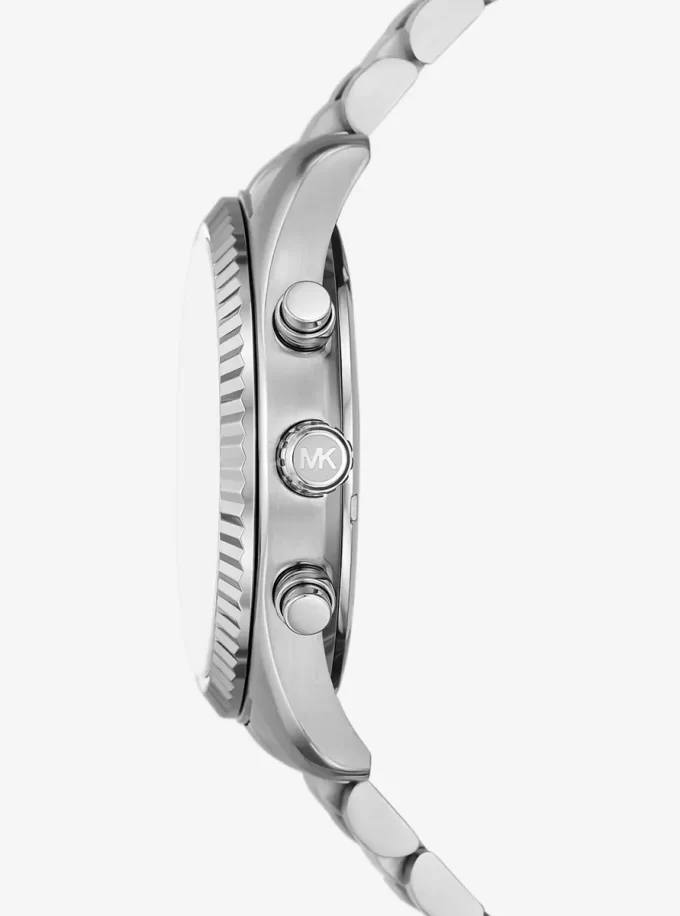 Set cadou ceas Lexington argintiu supradimensionat și toc de card din piele cu relief crocodil Set cadou ceas Lexington argintiu supradimensionat și toc de card din piele cu relief crocodil
