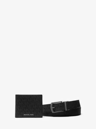 Set cadou portofel și curea cu logo Signature Billfold