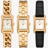 Set curea de ceas Petite Monroe din piele aurie și cu relief crocodil Set curea de ceas Petite Monroe din piele aurie și cu relief crocodil