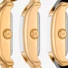 Set curea de ceas Petite Monroe din piele aurie și cu relief crocodil Set curea de ceas Petite Monroe din piele aurie și cu relief crocodil