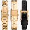 Set curea de ceas Petite Monroe din piele aurie și cu relief crocodil Set curea de ceas Petite Monroe din piele aurie și cu relief crocodil