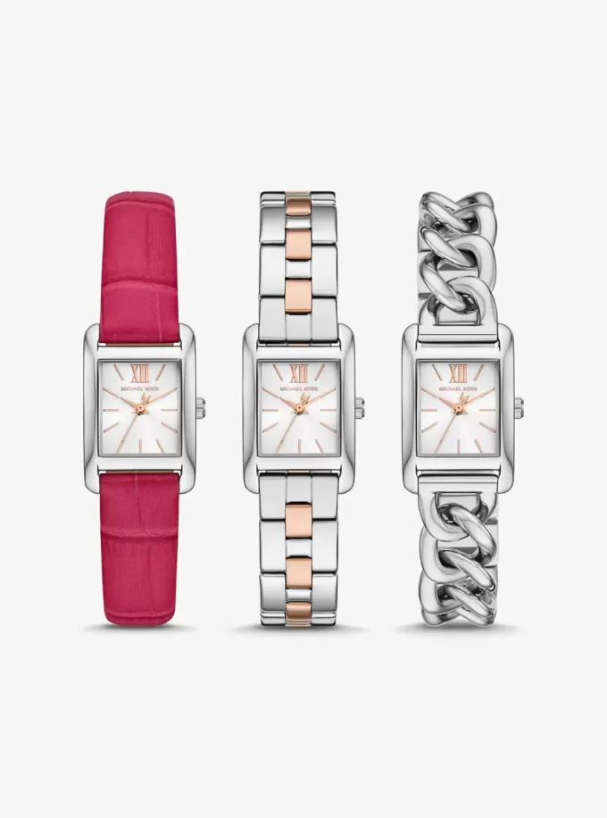 Set curea de ceas Petite Monroe din piele bicoloră și cu relief crocodil Set curea de ceas Petite Monroe din piele bicoloră și cu relief crocodil