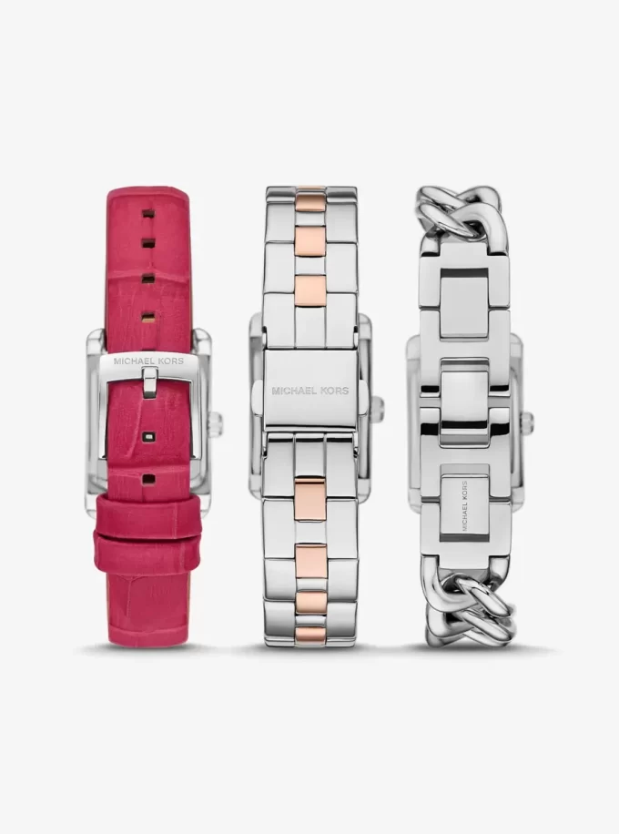 Set curea de ceas Petite Monroe din piele bicoloră și cu relief crocodil Set curea de ceas Petite Monroe din piele bicoloră și cu relief crocodil