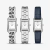 Set curea de ceas Petite Monroe din piele cu relief de crocodil și nuanță argintie Set curea de ceas Petite Monroe din piele cu relief de crocodil și nuanță argintie