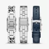 Set curea de ceas Petite Monroe din piele cu relief de crocodil și nuanță argintie Set curea de ceas Petite Monroe din piele cu relief de crocodil și nuanță argintie