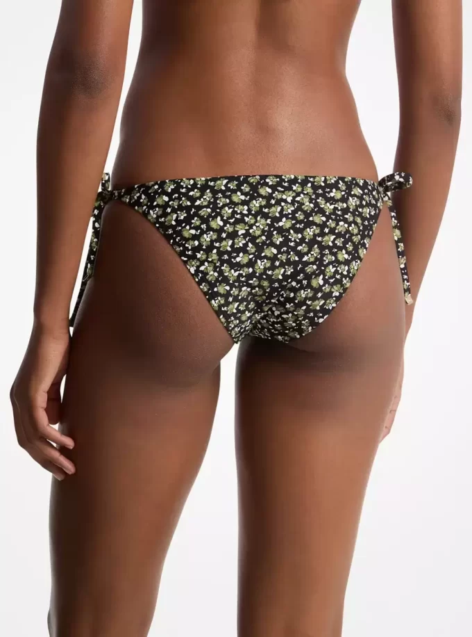 Slip de bikini din nailon elastic cu imprimeu floral Slip de bikini din nailon elastic cu imprimeu floral