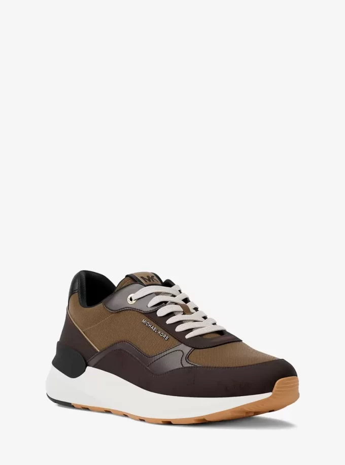 Teniși Trevor din piele și sârmă twill Teniși Trevor din piele și sârmă twill