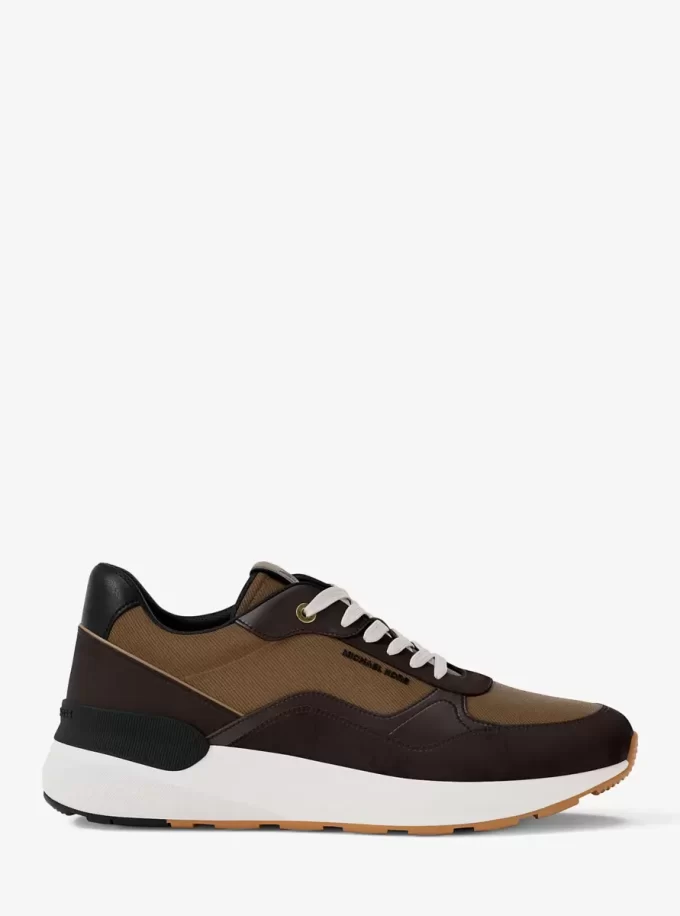 Teniși Trevor din piele și sârmă twill Teniși Trevor din piele și sârmă twill