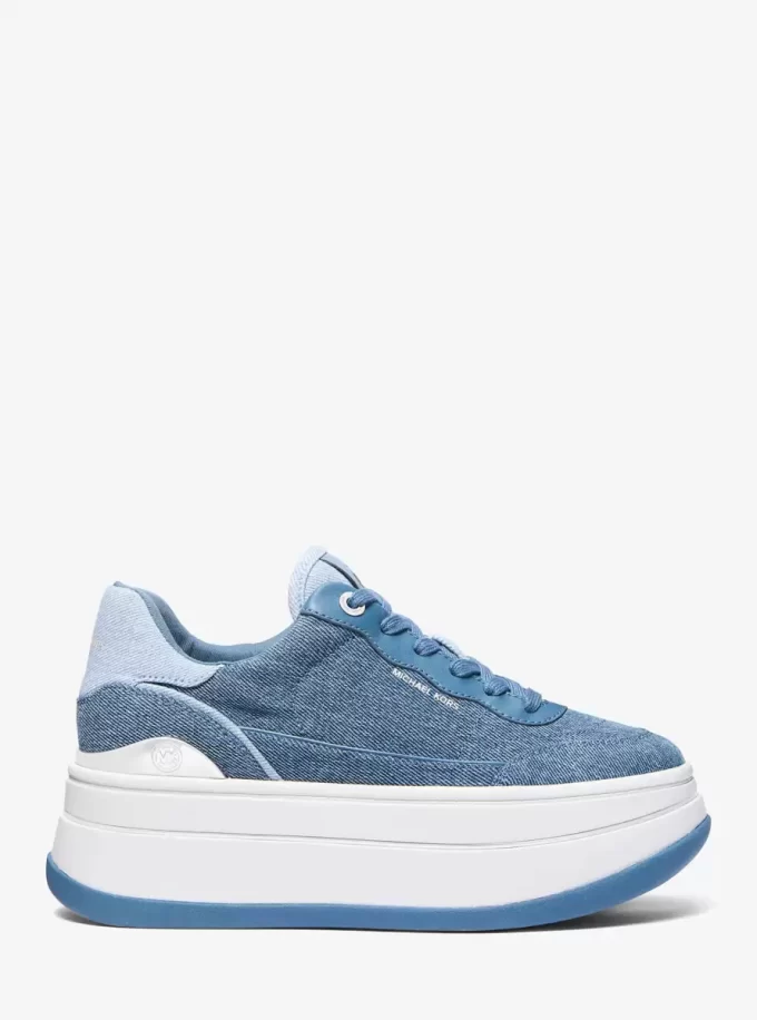 Tenișor cu platformă Hayes din denim bicolor Tenișor cu platformă Hayes din denim bicolor