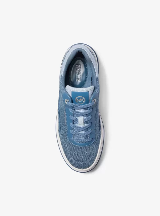 Tenișor cu platformă Hayes din denim bicolor Tenișor cu platformă Hayes din denim bicolor