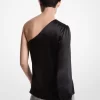 Top din satin cu un singur umăr Top din satin cu un singur umăr
