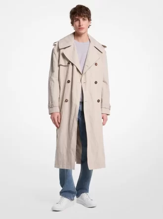 Trench supradimensionat din amestec de bumbac Inox