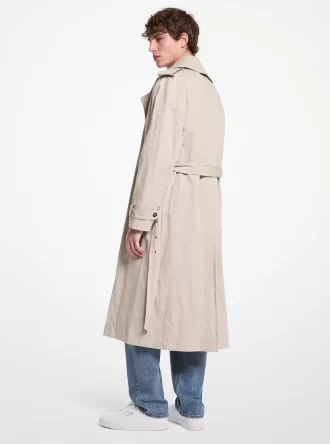 Trench supradimensionat din amestec de bumbac Inox
