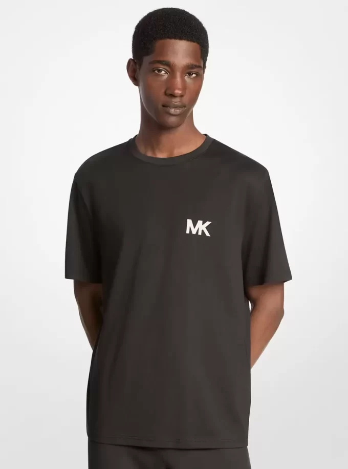 Tricou din bumbac cu logo aplicat Tricou din bumbac cu logo aplicat
