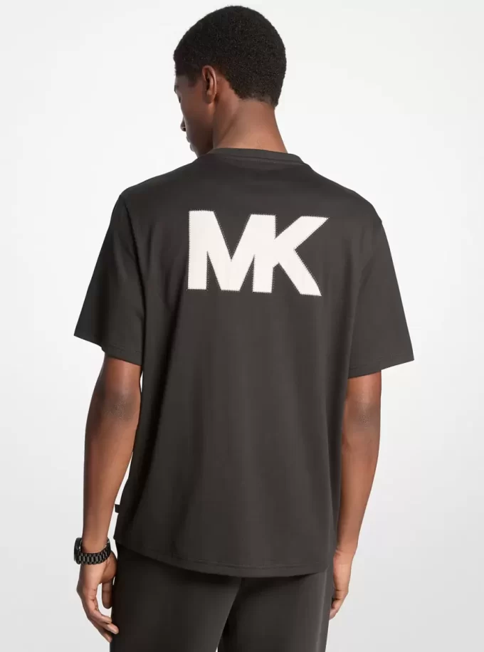 Tricou din bumbac cu logo aplicat Tricou din bumbac cu logo aplicat